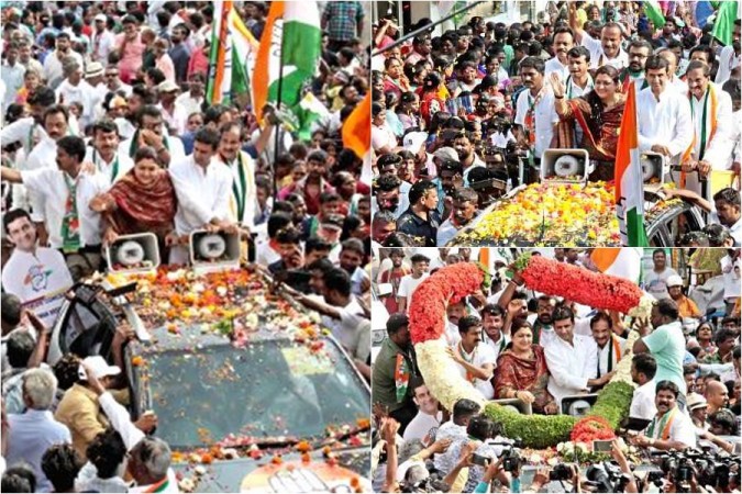 Khushbu Sundar campaigns for Congress MP candidate Rizwan Arshad in Bangalore Khushbu Sundar campaigns for Congress MP candidate Rizwan Arshad in Bangalore