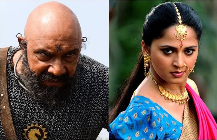 Sathyaraj and Anushka Shetty. Sathyaraj and Anushka Shetty