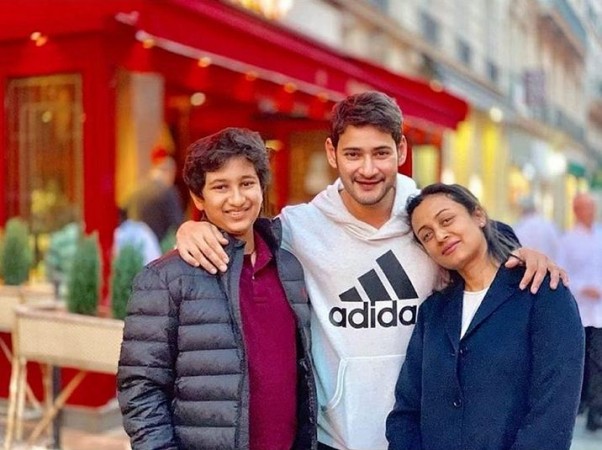 Mahesh Babu with his wife Namrata Shirodkar and son Gautham in Paris Mahesh Babu with his wife Namrata Shirodkar and son Gautham in Paris