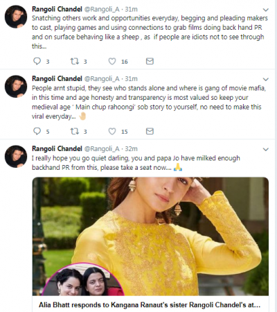 Rangoli Chandel tweets