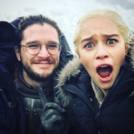 Kit Harington and Emilia Clarke Kit Harington and Emilia Clarke