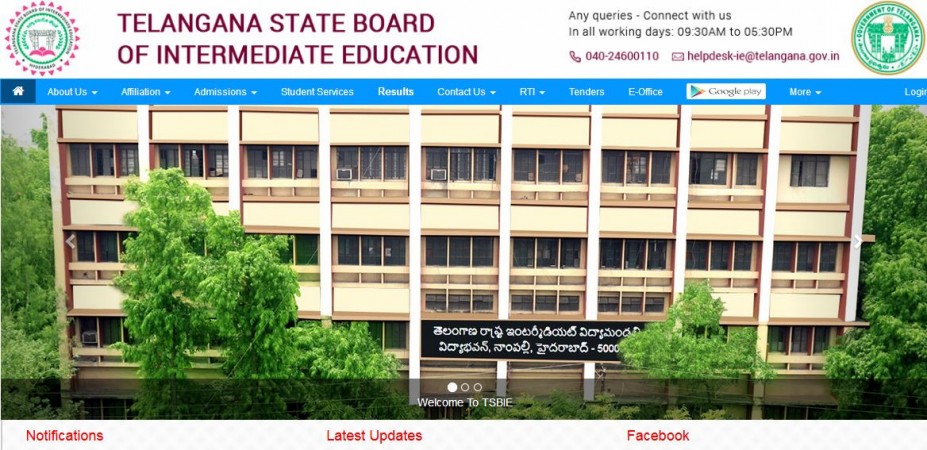 Screenshot of TSBIE website Screenshot of TSBIE website
