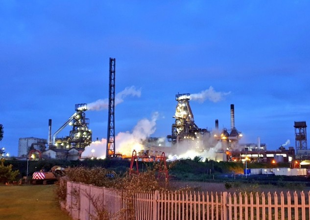 Smoke rising from Tata steel plant, Port Talbot, South Wales, UK Tata steel plant