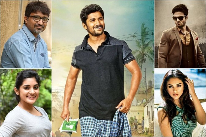 Natural star Nani, Mohan Krishna Indraganti, Sudheer Babu, Nivetha Thomas and Aditi Rao Hydari Natural star Nani, Mohan Krishna Indraganti, Sudheer Babu, Nivetha Thomas and Aditi Rao Hydari