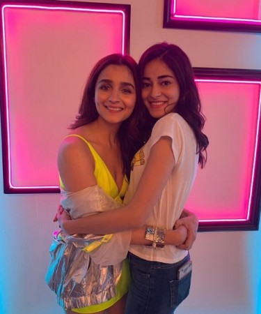 Alia Bhatt with Ananya Panday. Alia Bhatt with Ananya Panday