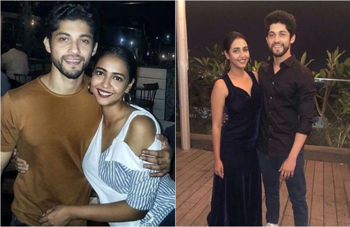 Hitha Chandrashekhar with her boyfriend Kiran Srinivas. Hitha Chandrashekhar's Engagement with Kiran Srinivas