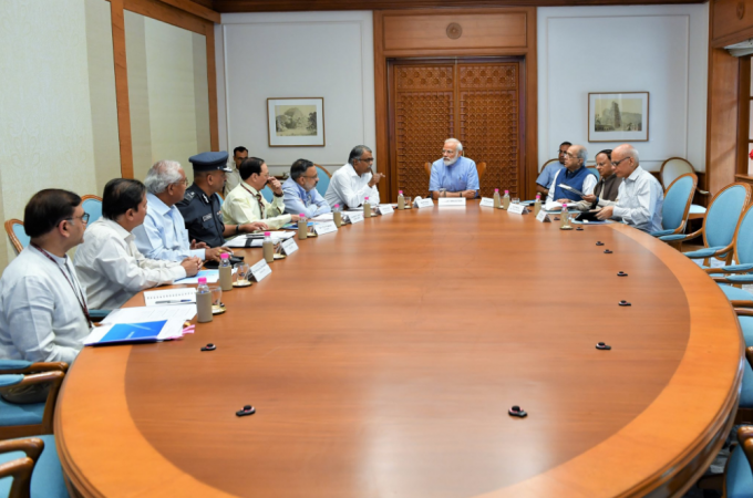 Prime Minister Narendra Modi holds a high-level meeting to review the preparedness relating to Cyclone Fani Narendra Modi