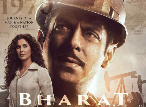 Katrina Kaif and Salman Khan in Bharat. Bharat poster