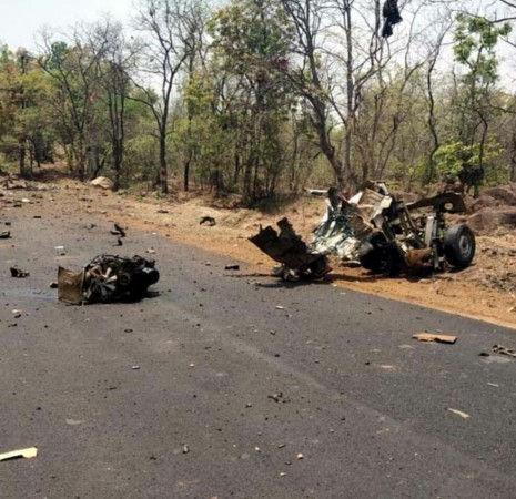 Maoists torched at least three dozen vehicles belonging to private contractors in Kurkheda sub-district of Maharashtra's Gadchiroli on May 1, 2019. Gadchiroli maoist attack