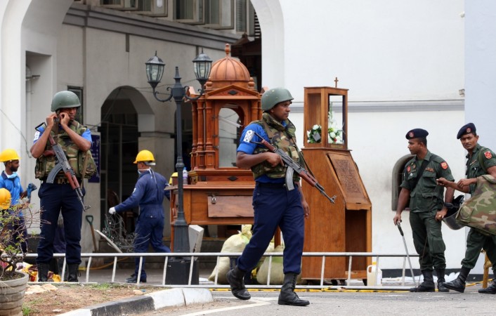 Security forces are seen outside St. Anthony's Church, one of the targets in a series of bomb blasts targeting churches and luxury hotels on Sunday, in Colombo, Sri Lanka, on April 27, 2019. Sri lanka bombings