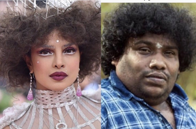 A collage of Priyanka Chopra and Yogi Babu. Priyanka Chopra and Yogi Babu