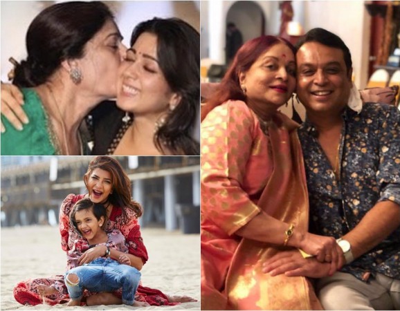 Charmme Kaur, Lakshmi Manchu and Naresh with their mothers Charmme Kaur, Lakshmi Manchu and Naresh with their mothers
