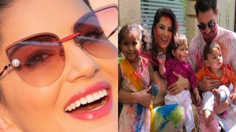 Sunny Leone with husband and children. Sunny Leone with husband and children