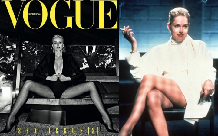 Sharon Stone on Vogue Portugal and in Basic Instinct. Sharon Stone on Vogue Portugal and in Basic Instinct