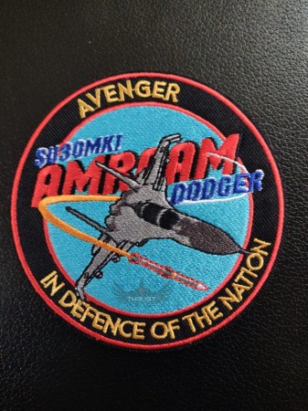 New Sukhoi flying patch also reads 'AMRAAM Dodger'. amraam