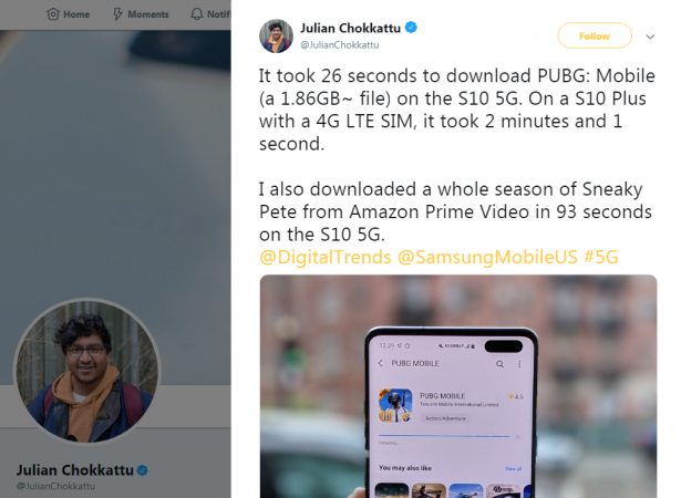 5G speed test
