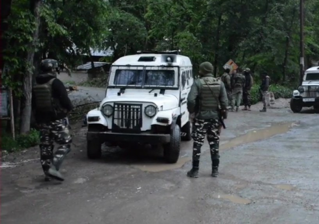Encounter underway between terrorists and security forces in Panzgam village of Awantipora in south Kashmir's Pulwama district. Encounter