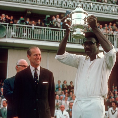 Clive Lloyd lifting the maiden World Cup trophy 1975 World Cup