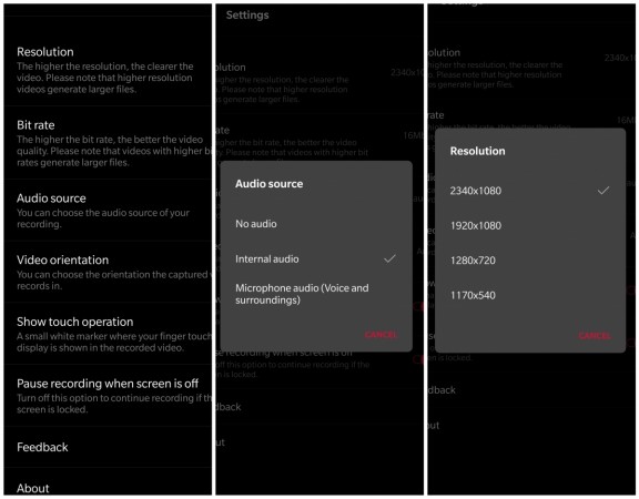 Screen recorder settings for OnePlus 7 Pro Screen recorder settings for OnePlus 7 Pro