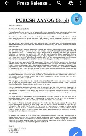 Barkha Trehan pens open letter to Tanushree Dutta challenging her for an open debate on MeToo vs MenToo Barkha Trehan pens open letter to Tanushree Dutta challenging her for an open debate on MeToo vs MenToo