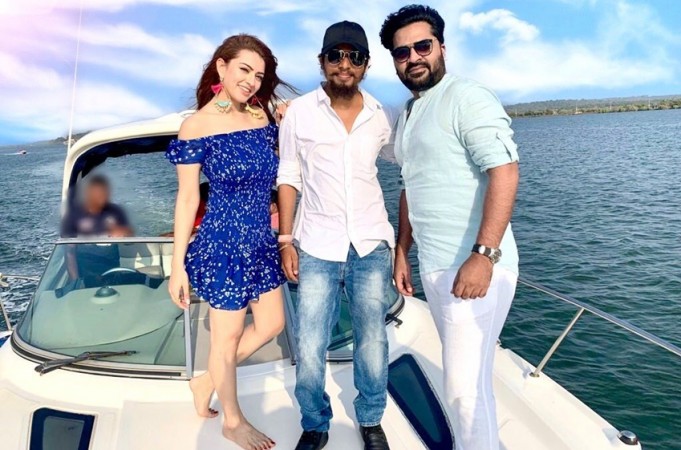 Hansika Motwani with UR Jameel and Simbu. Hansika Motwani with UR Jameel and Simbu