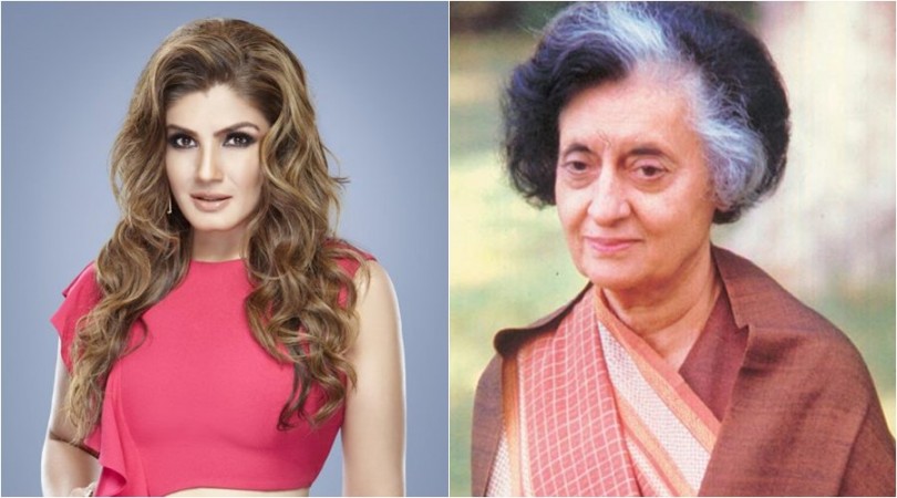 Raveena Tandon and Indira Gandhi Raveena Tandon and Indira Gandhi