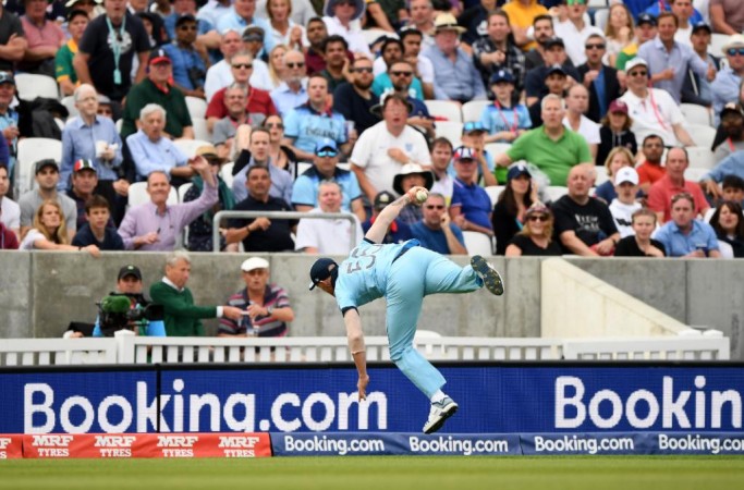 Stokes took a magnificent catch towards the end of South Africa's innings Ben Stokes catch