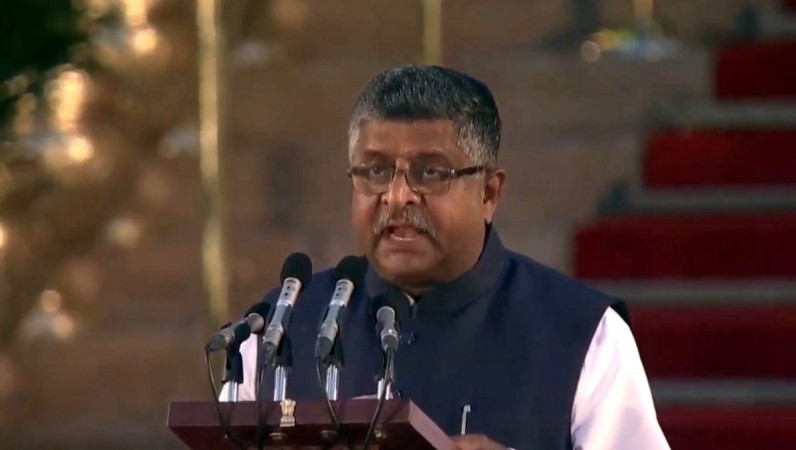 Ravi Shankar Prasad takes oath as Union Minister at a swearing-in ceremony at Rashtrapati Bhavan in New Delhi on May 30, 2019. Ravi Shankar Prasad