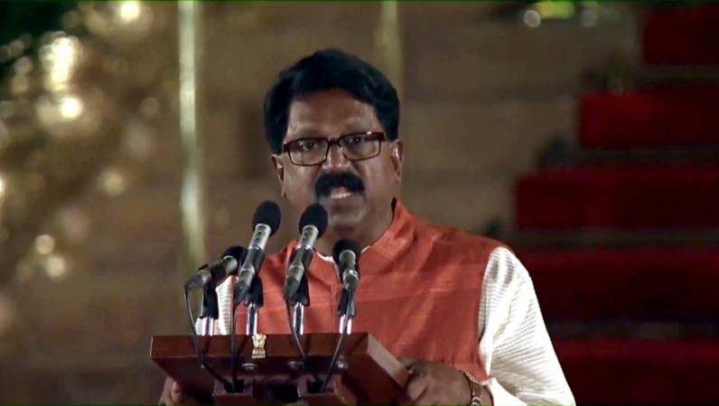 Shiv Sena's Arvind Sawant takes oath as Union Minister at a swearing-in ceremony at Rashtrapati Bhavan in New Delhi on May 30, 2019. Arvind Sawant