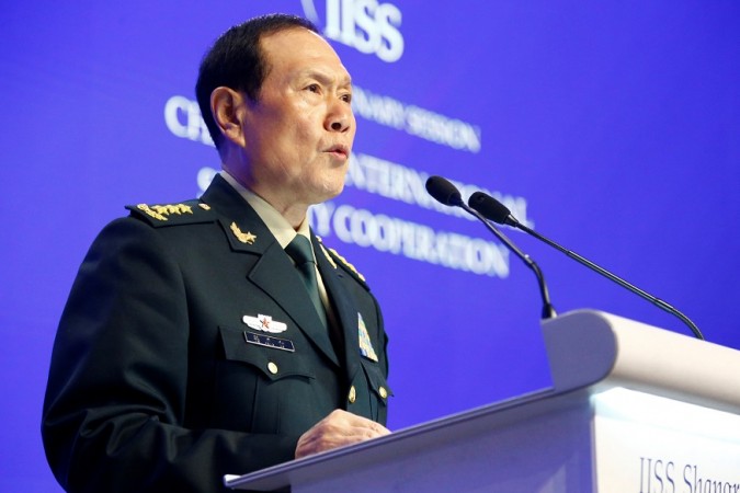 Chinese Defense Minister Wei Fenghe speaks at the IISS Shangri-la Dialogue in Singapore, June 2, 2019. Chinese Defense Minister Wei Fenghe