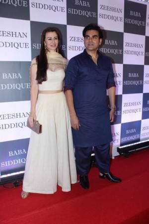 Arbaaz Khan with Giorgia Andriani at Baba Siddiqui Iftar party 2019. Arbaaz Khan with Giorgia Andriani at Baba Siddiqui Iftar party 2019
