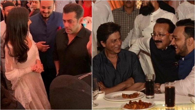Salman Khan with Katrina Kaif and Shah Rukh Khan at Baba Siddique Iftar Party 2019. Salman Khan and Shah Rukh Khan at Baba Siddique Iftar Party 2019
