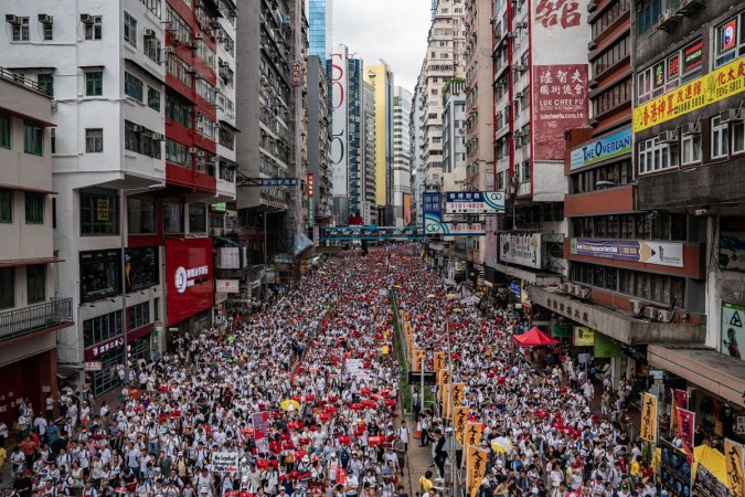 Mass demonstration against the proposed extradition law proposal on June 9, 2019, in Hong Kong Hong kong protests