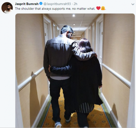 The tweet from Bumrah Jasprit Bumrah tweet