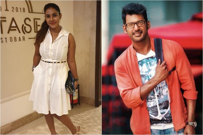 Actress Sri Reddy and Tamil actor Vishal Actress Sri Reddy and Tamil actor Vishal