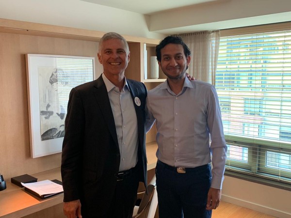 Oyo Hotels & Homes CEO Ritesh Agarwal with Hilton Hotels president Chris Nassetta. The Oyo group is adding one hotel per day to its hospitality chain. Oyo hotel in $300-million expansion in US