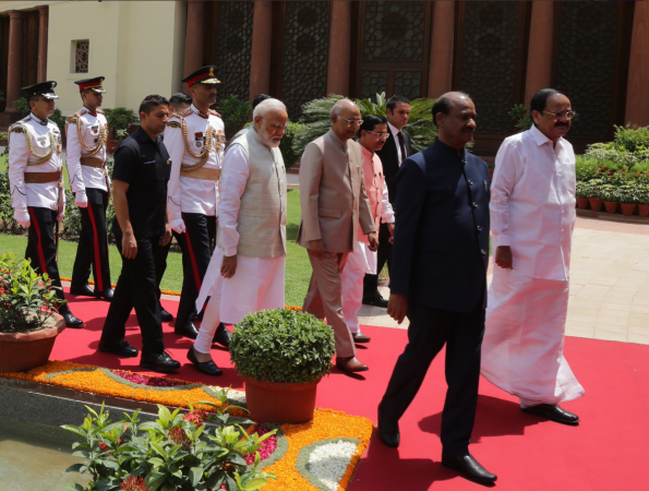 President Ram Nath Kovind with Prime Minister Narendra Modi in New Delhi. Ram Nath Kovind parliament