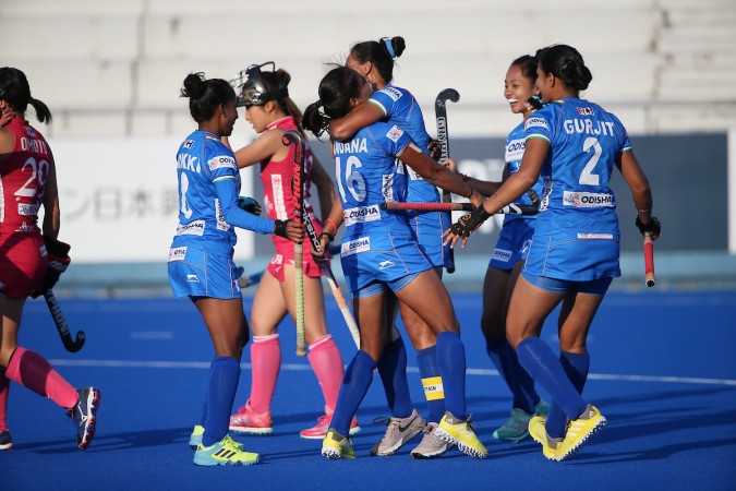 Indian women in action during their final against Japan in FIH Series Finals Indian women's hockey team
