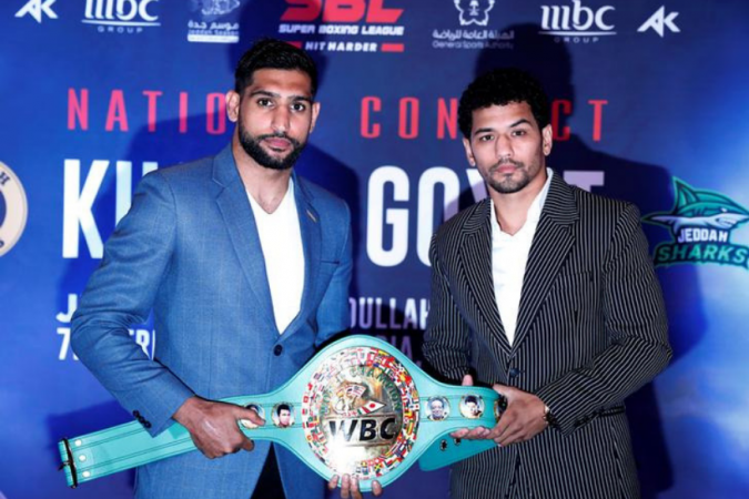 Neeraj Goyat and Amir Khan. neeraj goyat