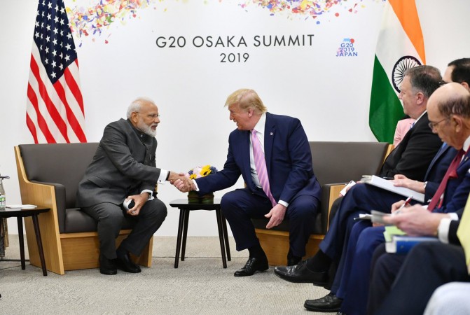 Prime Minister Narendra Modi and President Donald Trump held talks on the sidelines of the G20 Summit in Osaka on June 27, 2019. Trump Modi G20 Summit 2019