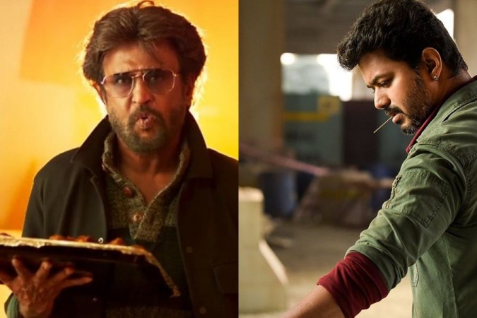A collage of Thalaivar Rajinikanth and Thalapathy Vijay. Rajinikanth and Vijay