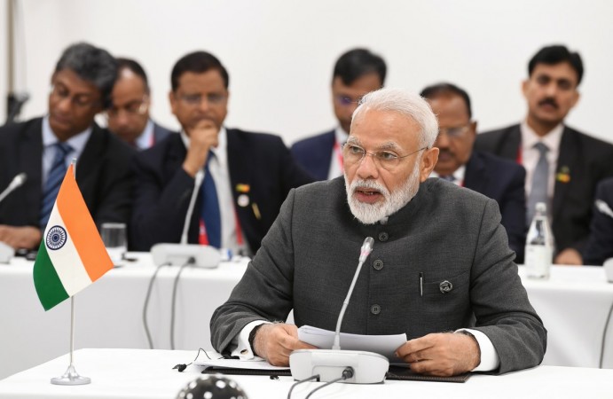 Prime Minister Narendra Modi addresing BRICS leaders