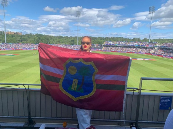 Rihanna with the West Indies cricket flag Rihanna West Indies