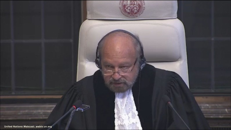 Judge Ronny Abraham, reading out the court verdict in Kulbhushan Jadhav's case in The Hague, Netherlands on May 18, 2017. Kulbhushan Jadhav case