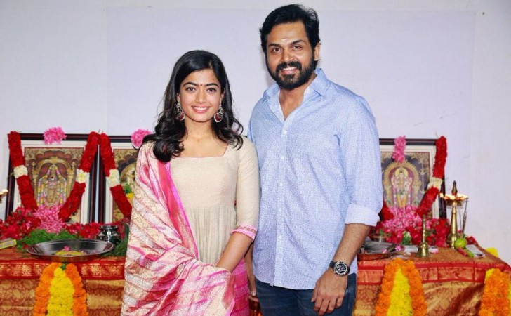 Rashmika Mandanna and Karthi. Rashmika Mandanna's Remuneration Witnesses 60 percent Hike