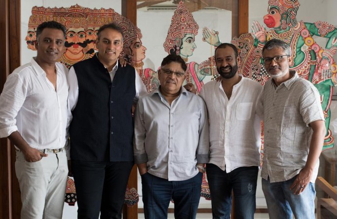 Allu Aravind with the team of Ramayana film series Allu Aravind with the team of Ramayana film series
