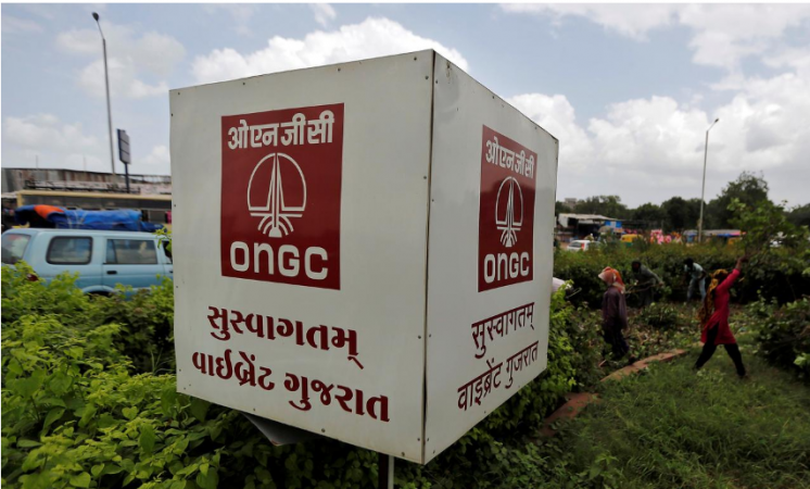 The logo of Oil and Natural Gas Corp's (ONGC) is pictured along a roadside in Ahmedabad, India, September 6, 2016. ONGC