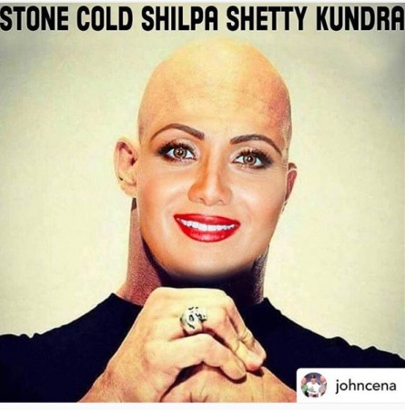 Shilpa Shetty's face morphed on Stone Cold Steve Austin Shilpa Shetty's face morphed on Stone Cold Steve Austin
