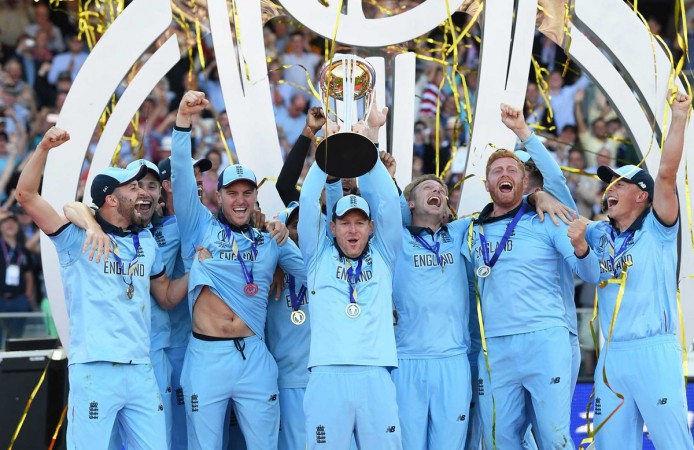 England team celebrate their victory. World Cup