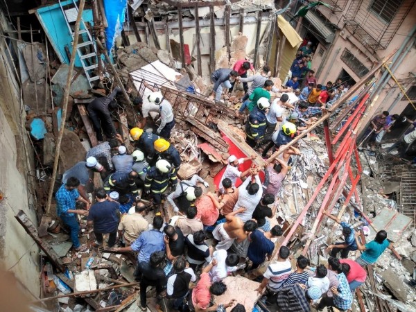 Rescue operations underway at Kesarbai building - a four-storey building that collapsed in south Mumbai's Dongri on July 16, 2019. At least 50 people feared trapped in the debris mumbai building collapse